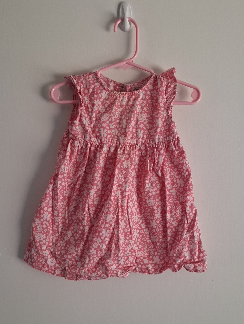 Carter's Pink Floral Ruffle-Sleeve Casual Dress